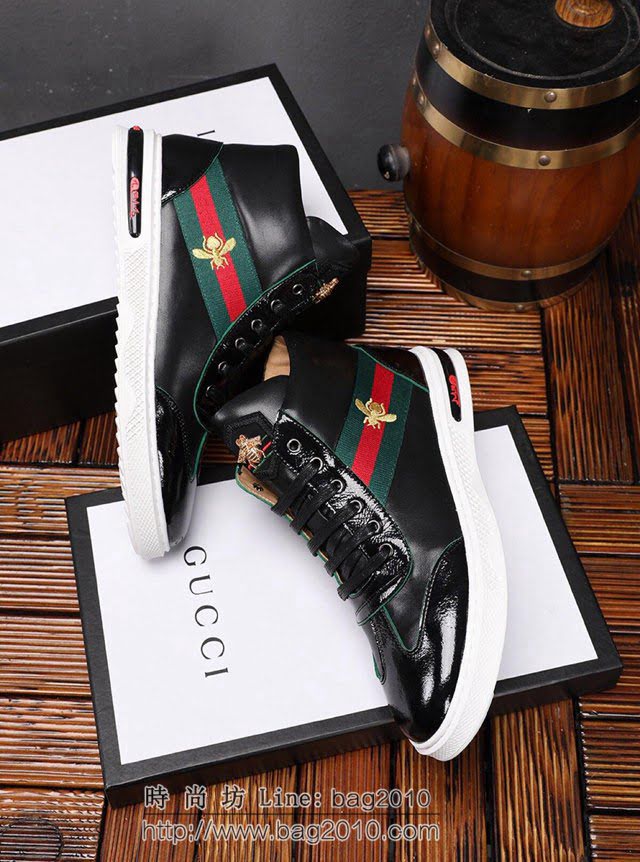 GUCCI男鞋 2019官網最新款 休閒時尚男鞋 爆款版型 古馳高幫男鞋 Gucci時尚潮鞋  hdnx1316